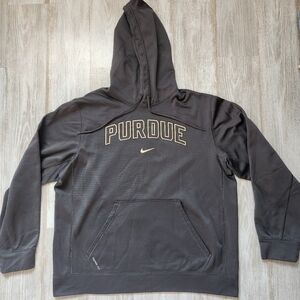 Nike Therma Fit Purdue Hoodie Gray Fleece Lined Pocket Drawstring Mens Sz XL